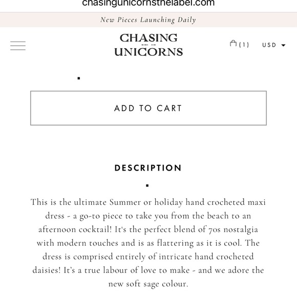 Chasing Unicorns Daisy Jane Crochet Dress - S - Picture 7 of 13